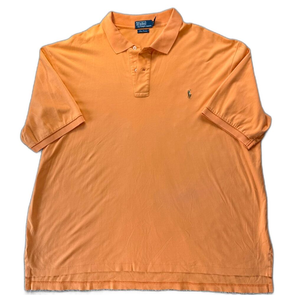 Polo Ralph Lauren Polo Men 3XLT Orange Pima Soft Touch Big & Tall Quiet Luxury